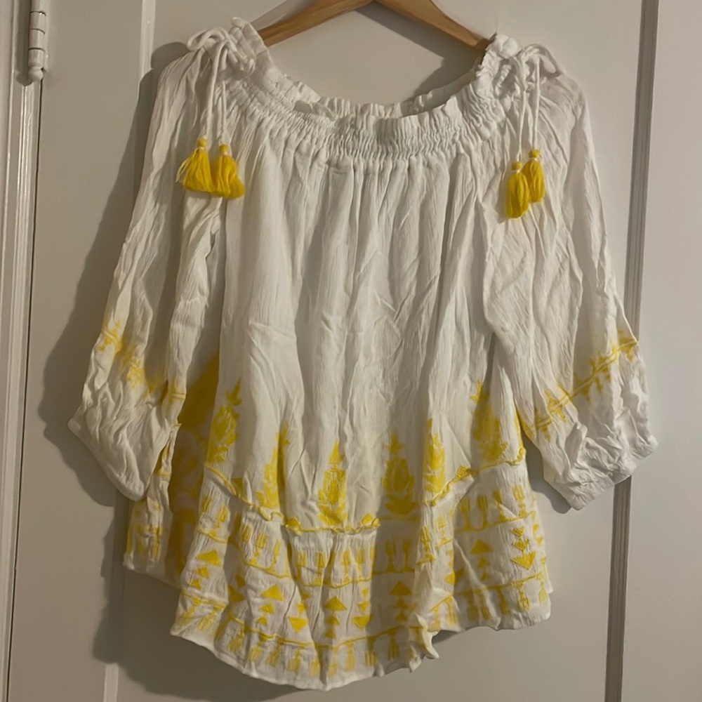 INC Embroidered Off the Shoulder Top